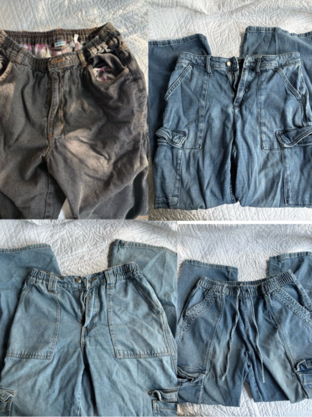 BUNDLE of FOUR pairs of cargo jeans